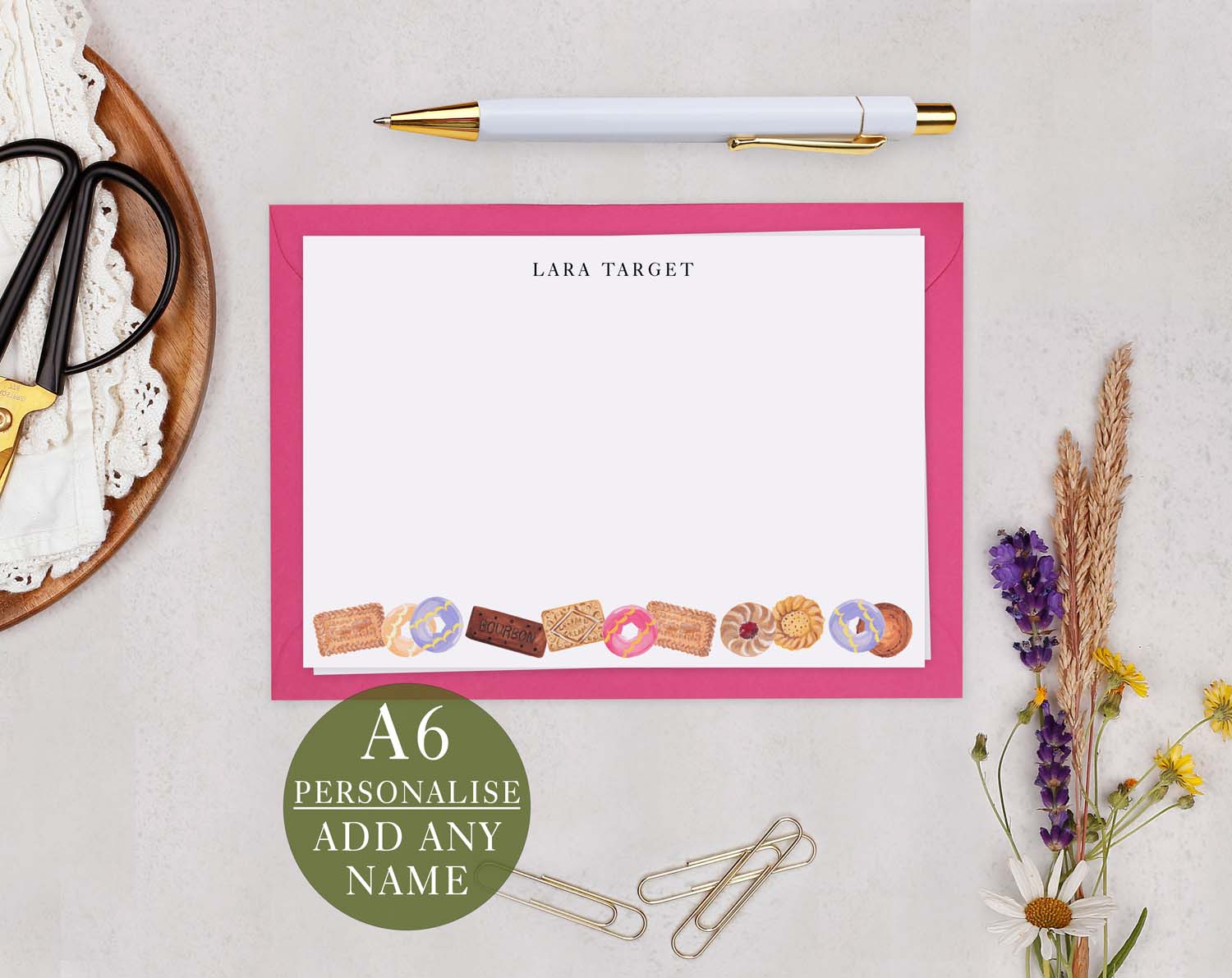Biscuit Personalised Notecard