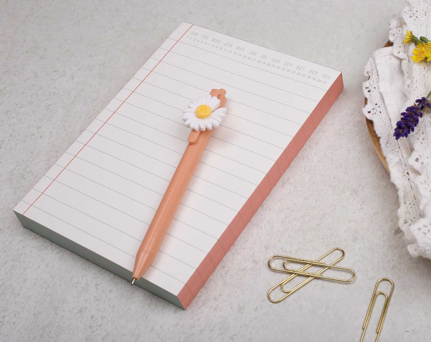 Coral Block Lined Notepad