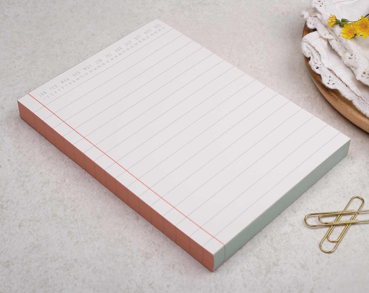 Coral Block Lined Notepad