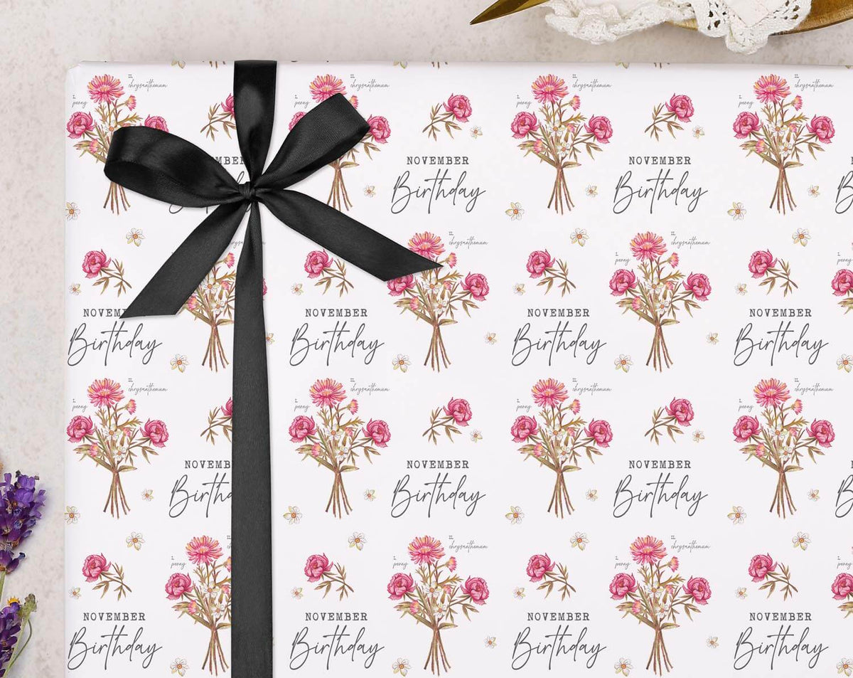 November Birthday Wrapping Paper | Luxury Gift Wrap