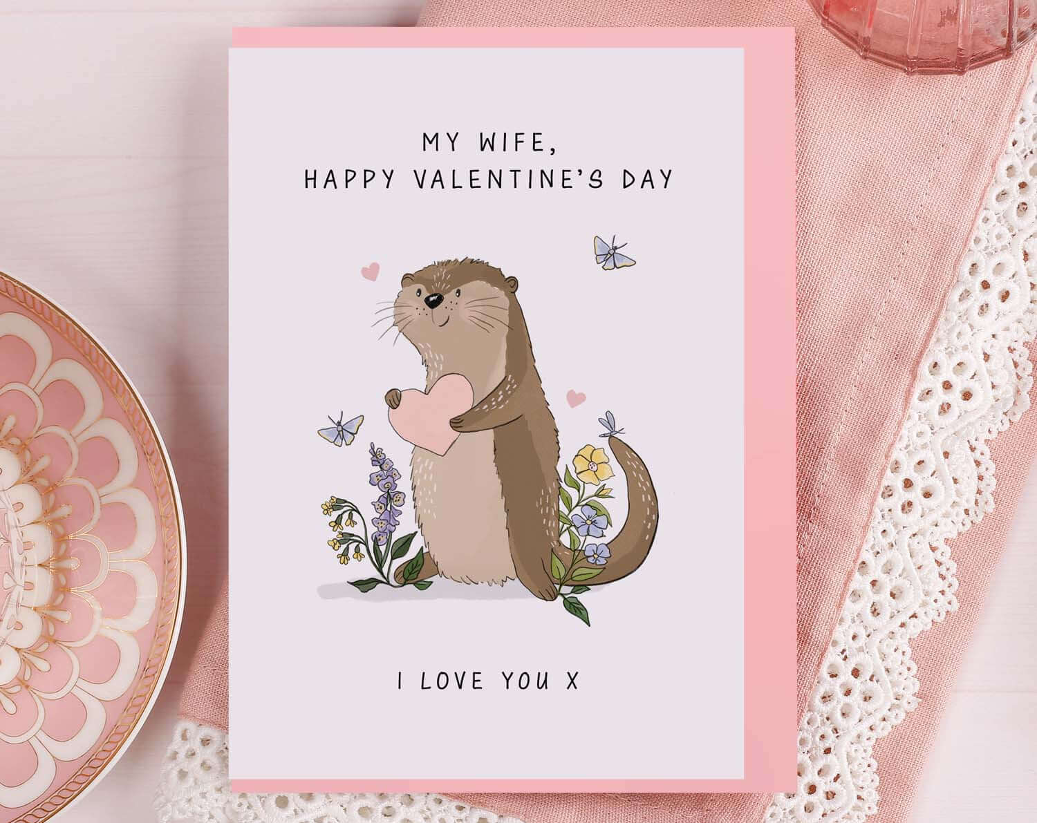 Otter Valentines Card For Wife