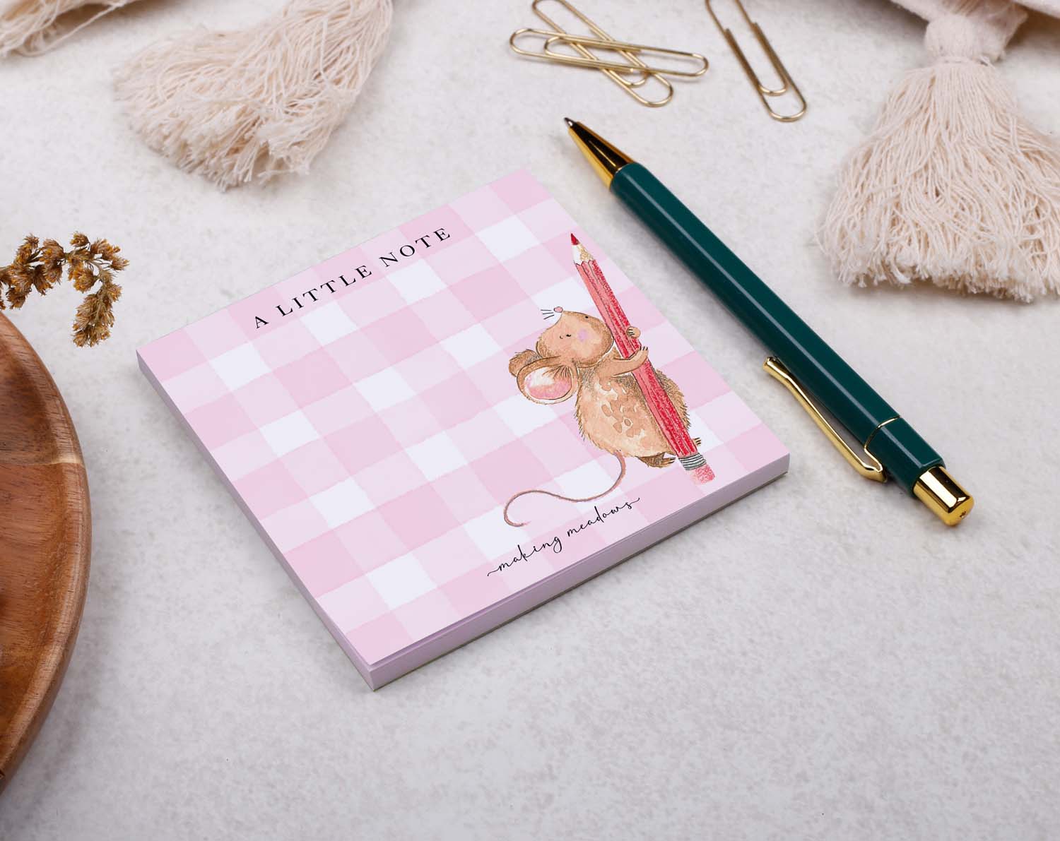 Pink Mouse Memo Pad Block