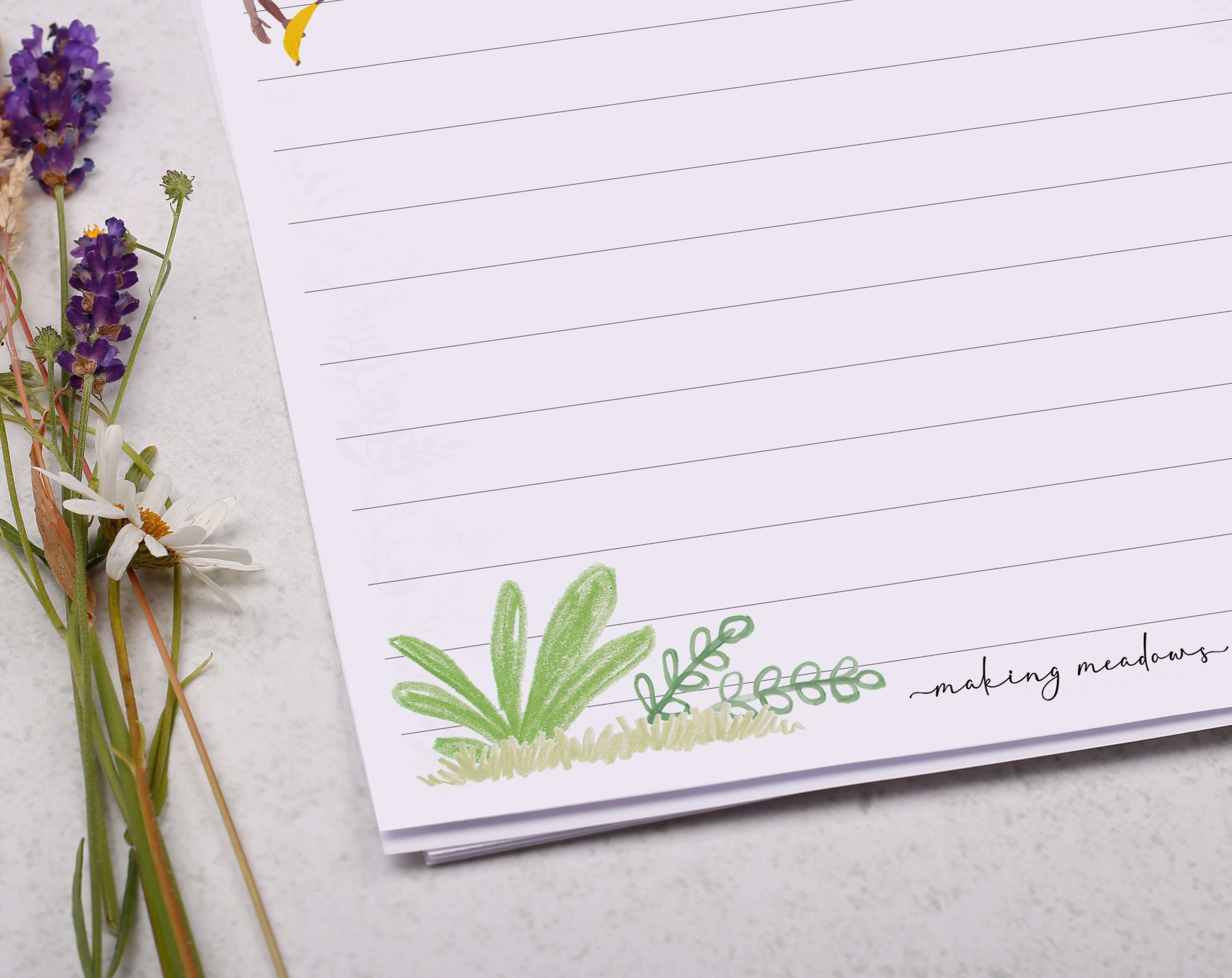 Personalised A5 writing paper with monkeys. Stationery designed by Making Meadows