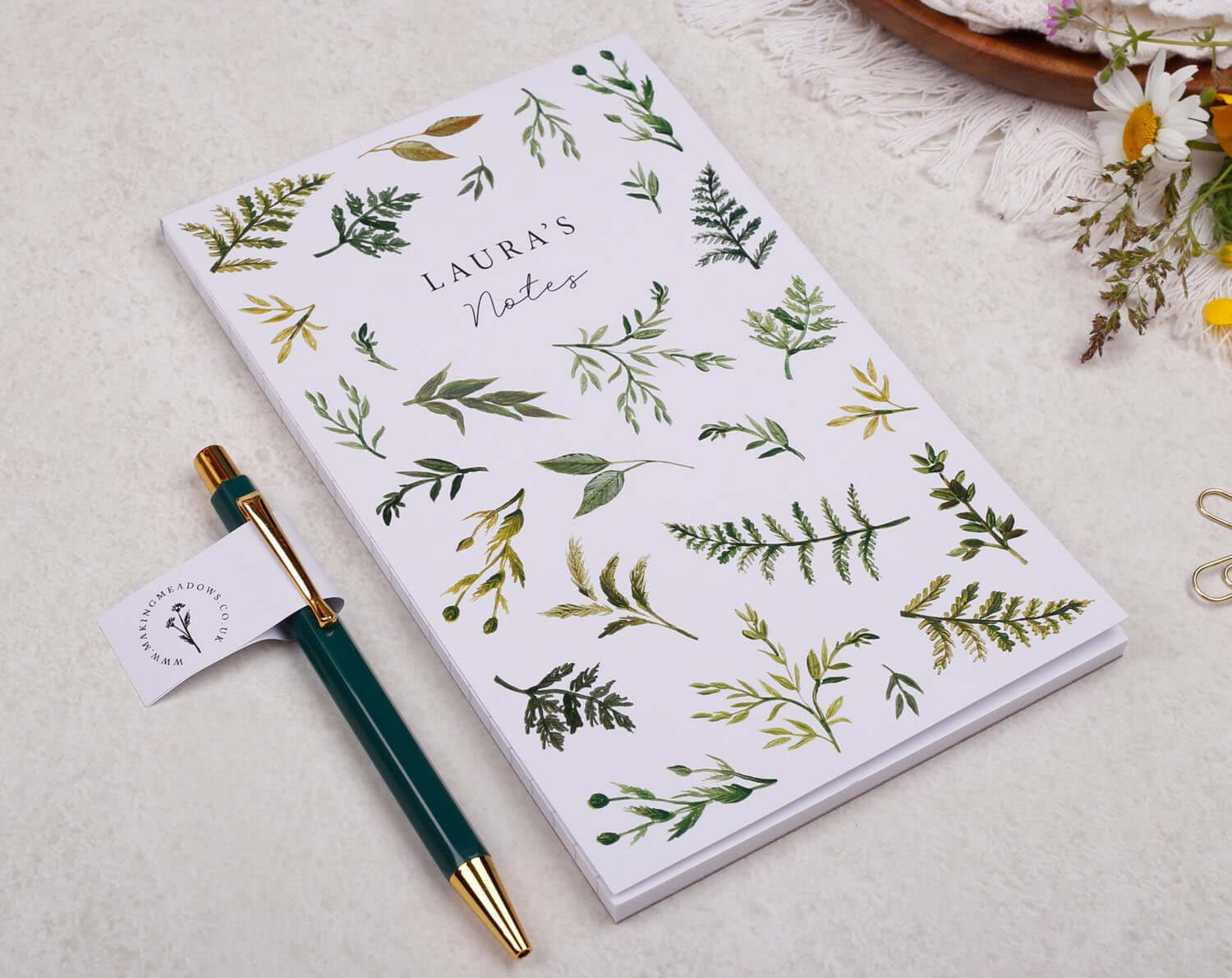 Personalised Botanics Stationery Box. Notebooks & Notepads designed by Making Meadows
