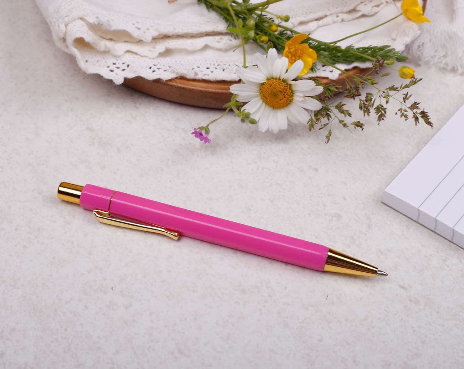 premium bright pink and gold ballpoint pen