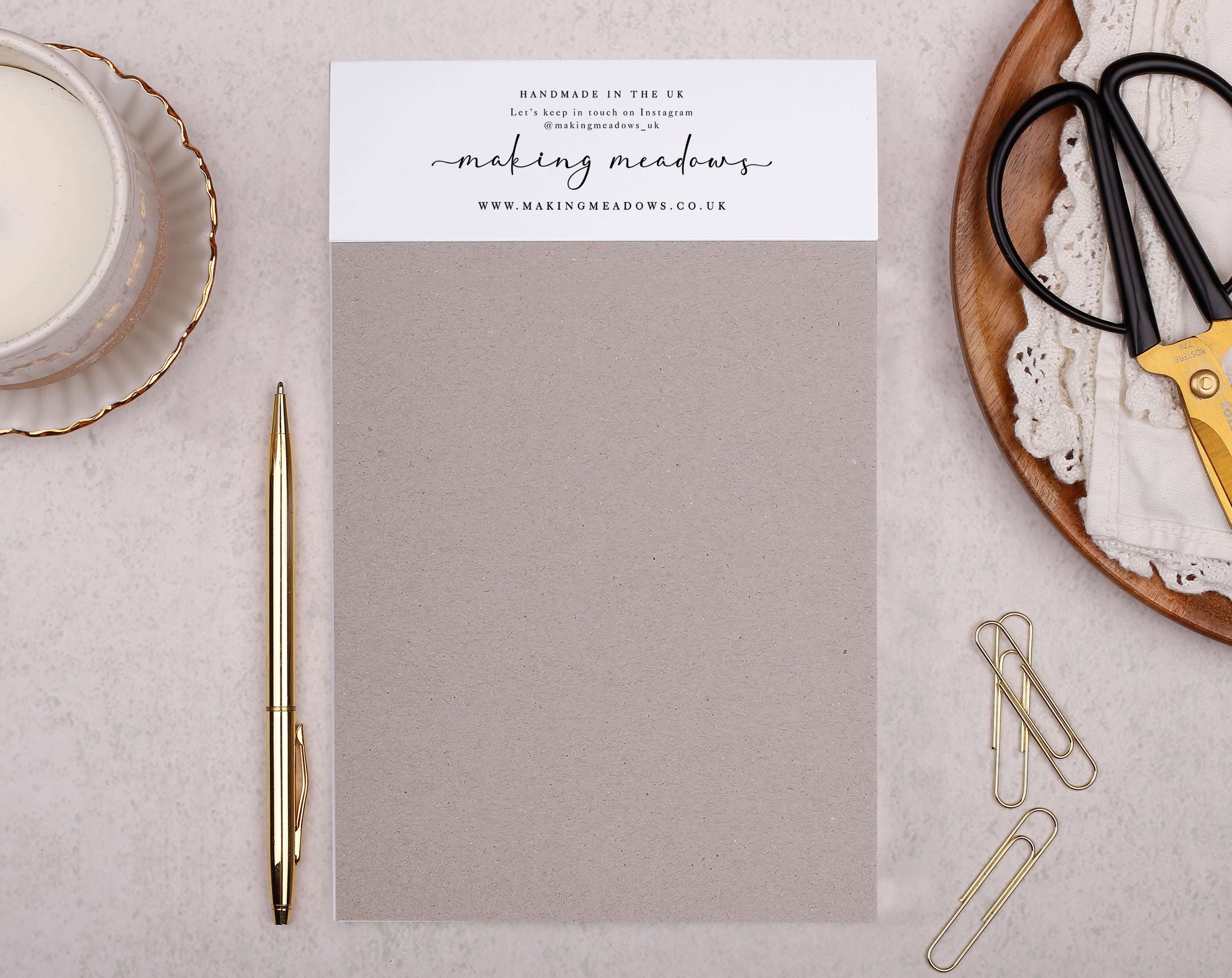 Personalised Pink Floral Notebook. Notebooks & Notepads designed by Making Meadows