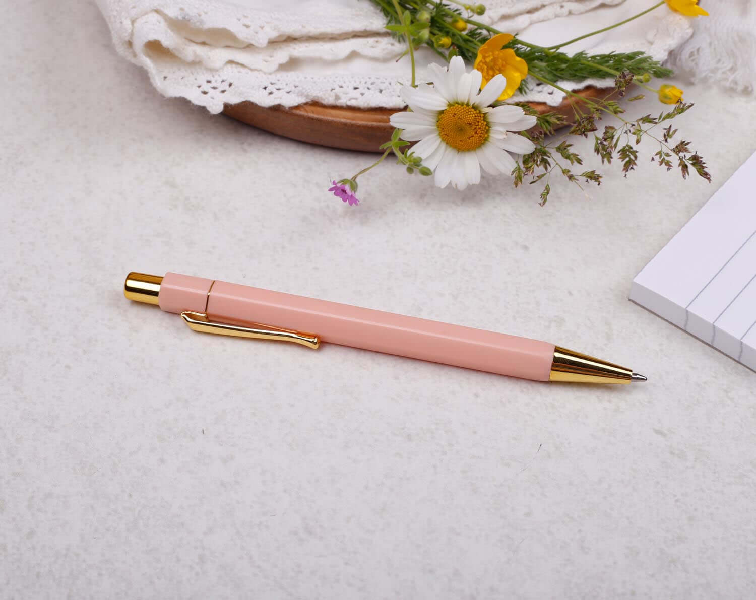 Personalised Pink Flowers Stationery Box. Notebooks & Notepads designed by Making Meadows