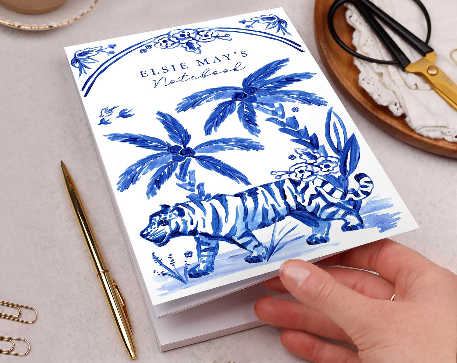 Personalised Tiger Notebook. Notebooks & Notepads designed by Making Meadows