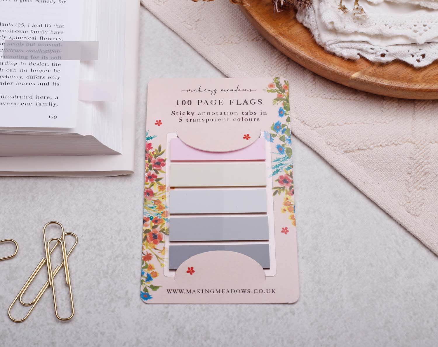 Pink Annotation Book Page Flags