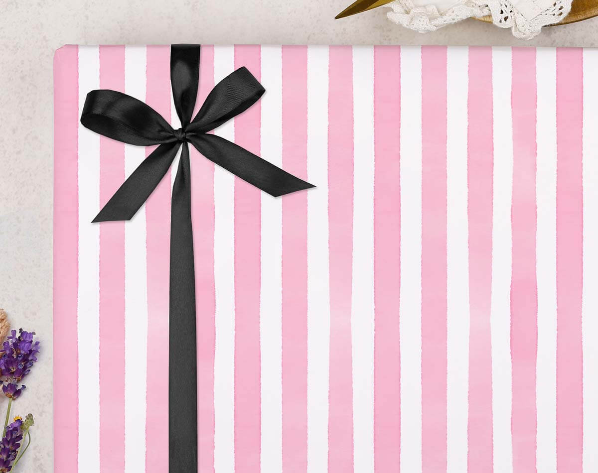 Pink Stripe Wrapping Paper