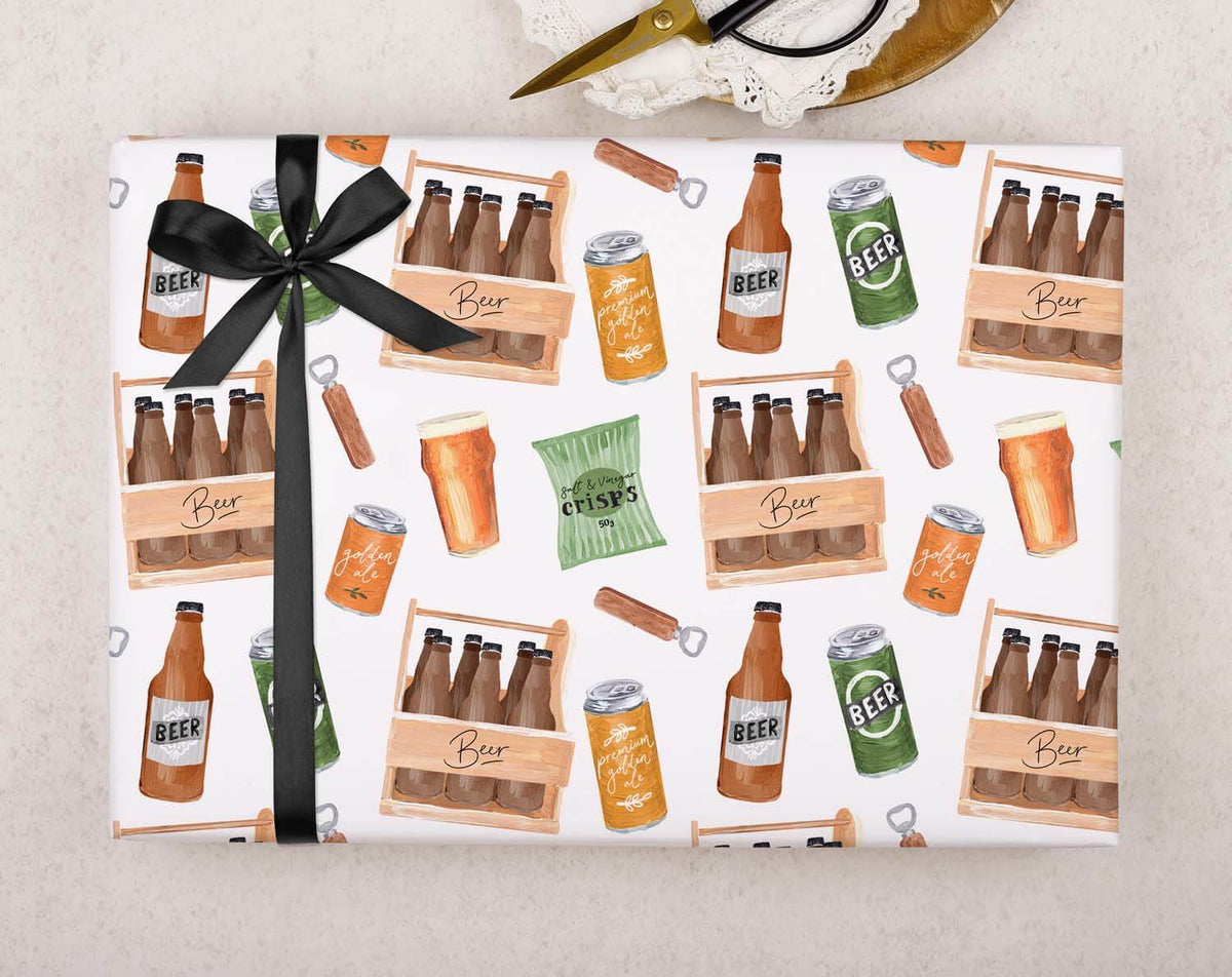 Pub Beer Wrapping Paper | Luxury Male Gift Wrap