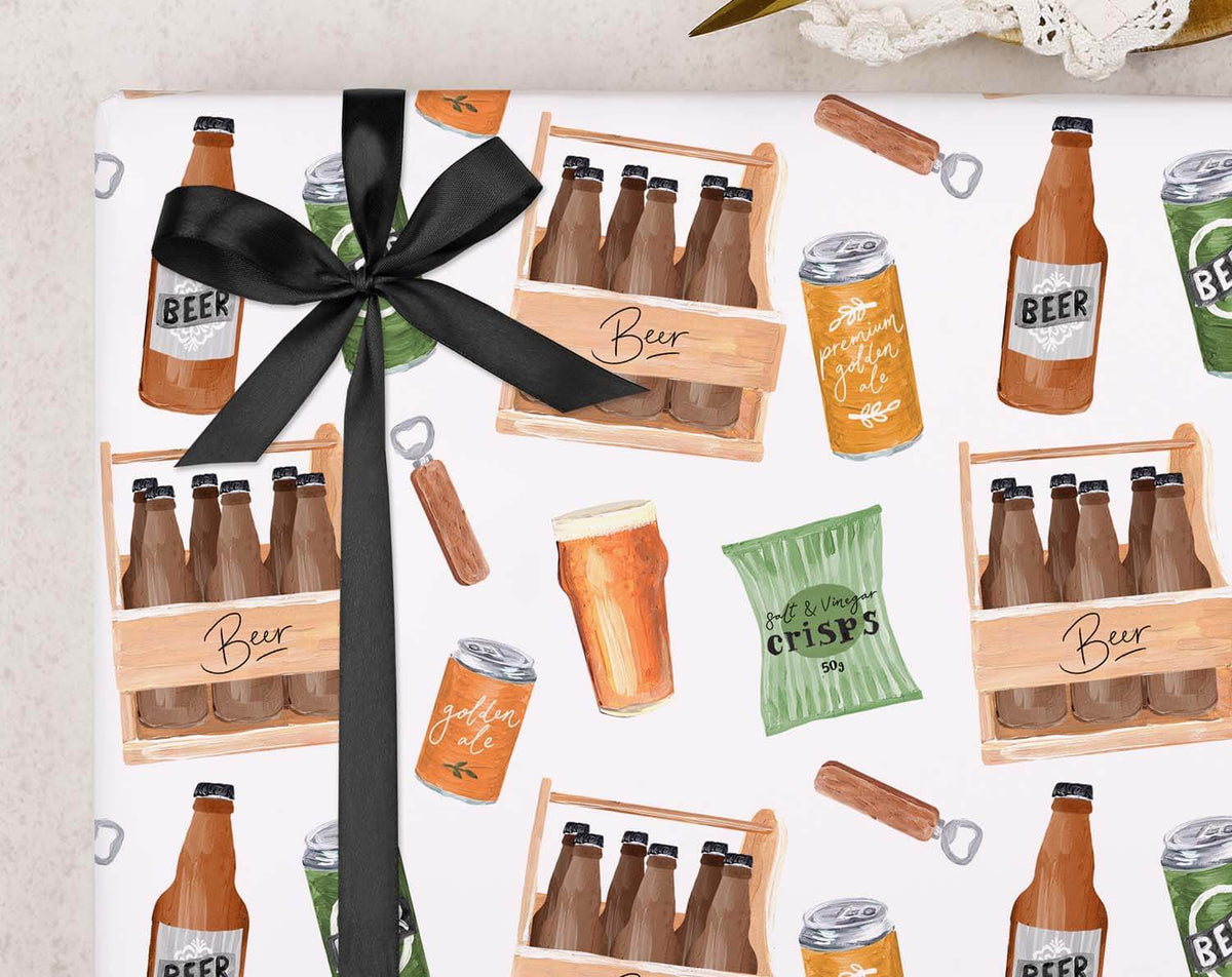 Beer Backing Paper Pub Beer Wrapping Paper | Luxury Male Gift Wrap – Making Meadows