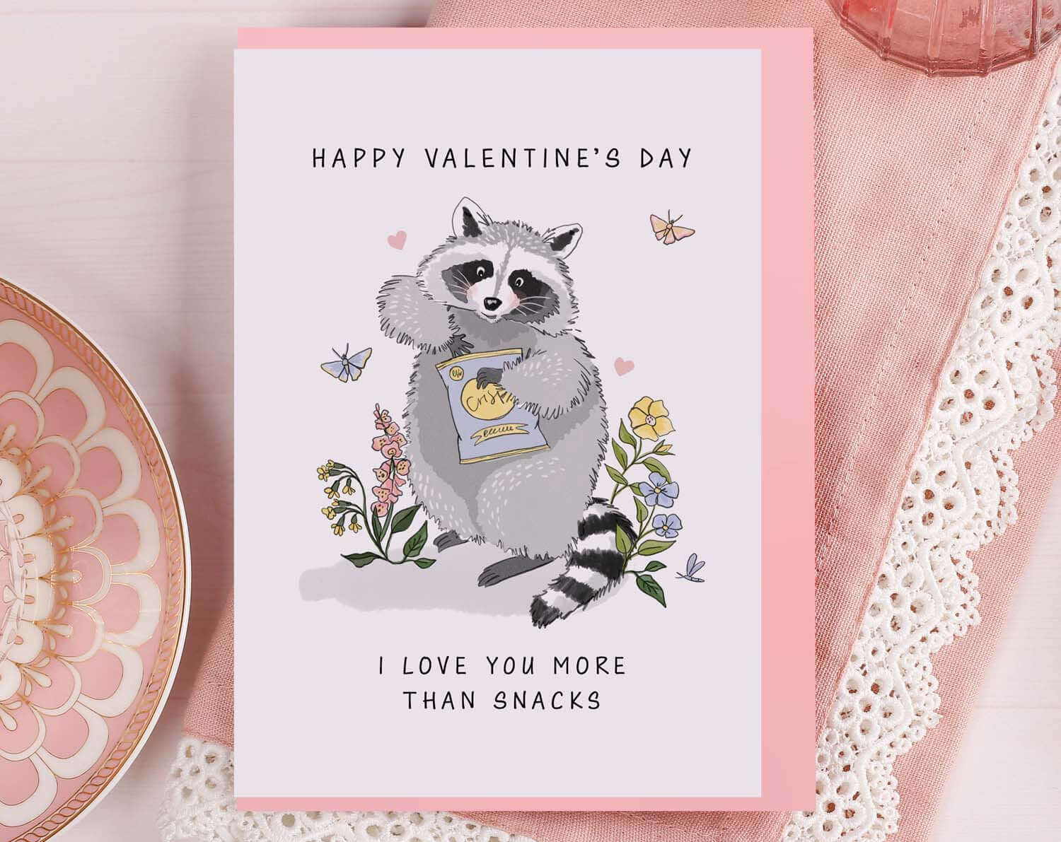 Raccoon Valentines Card