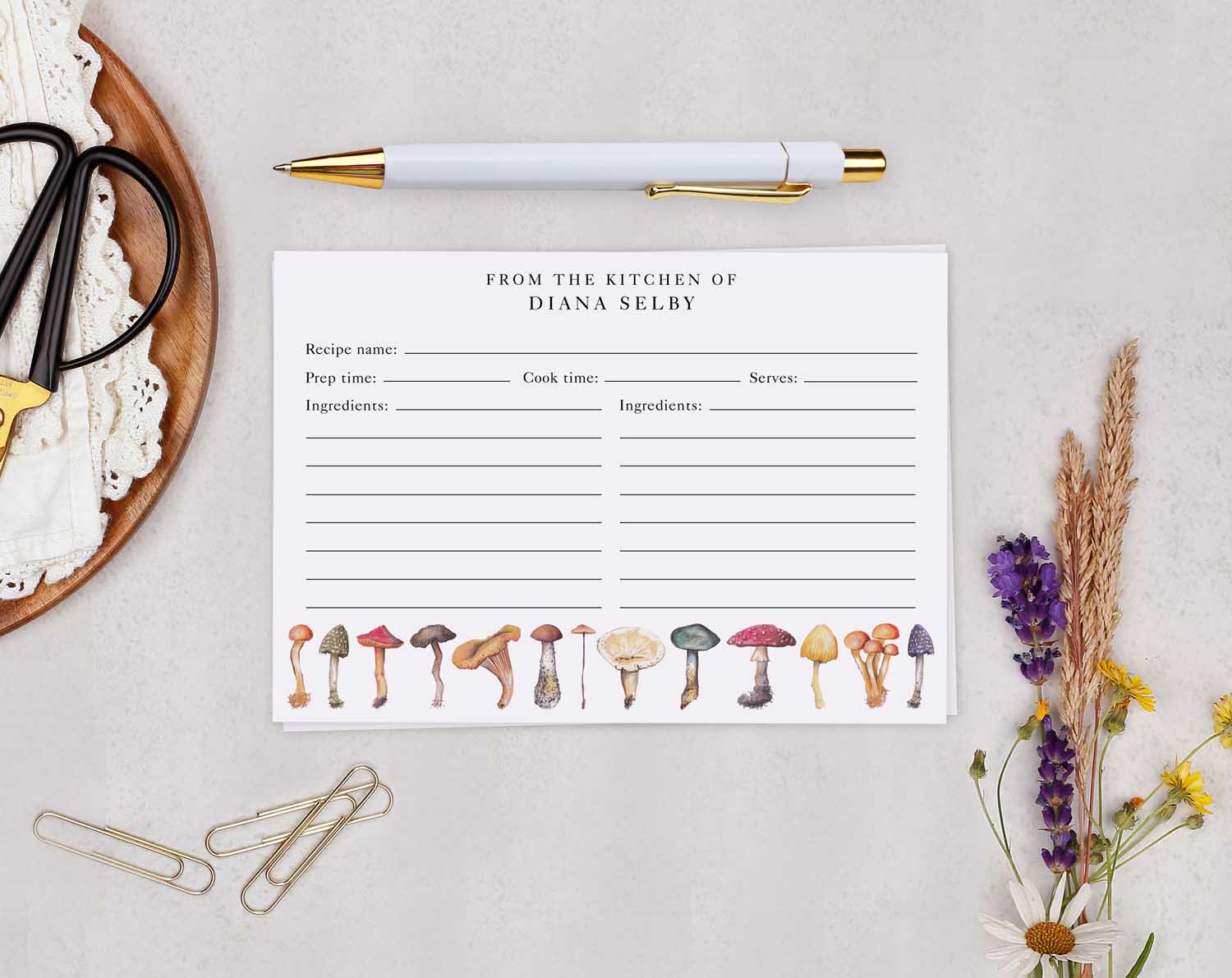 Mushroom Recipe Cards Gift Set