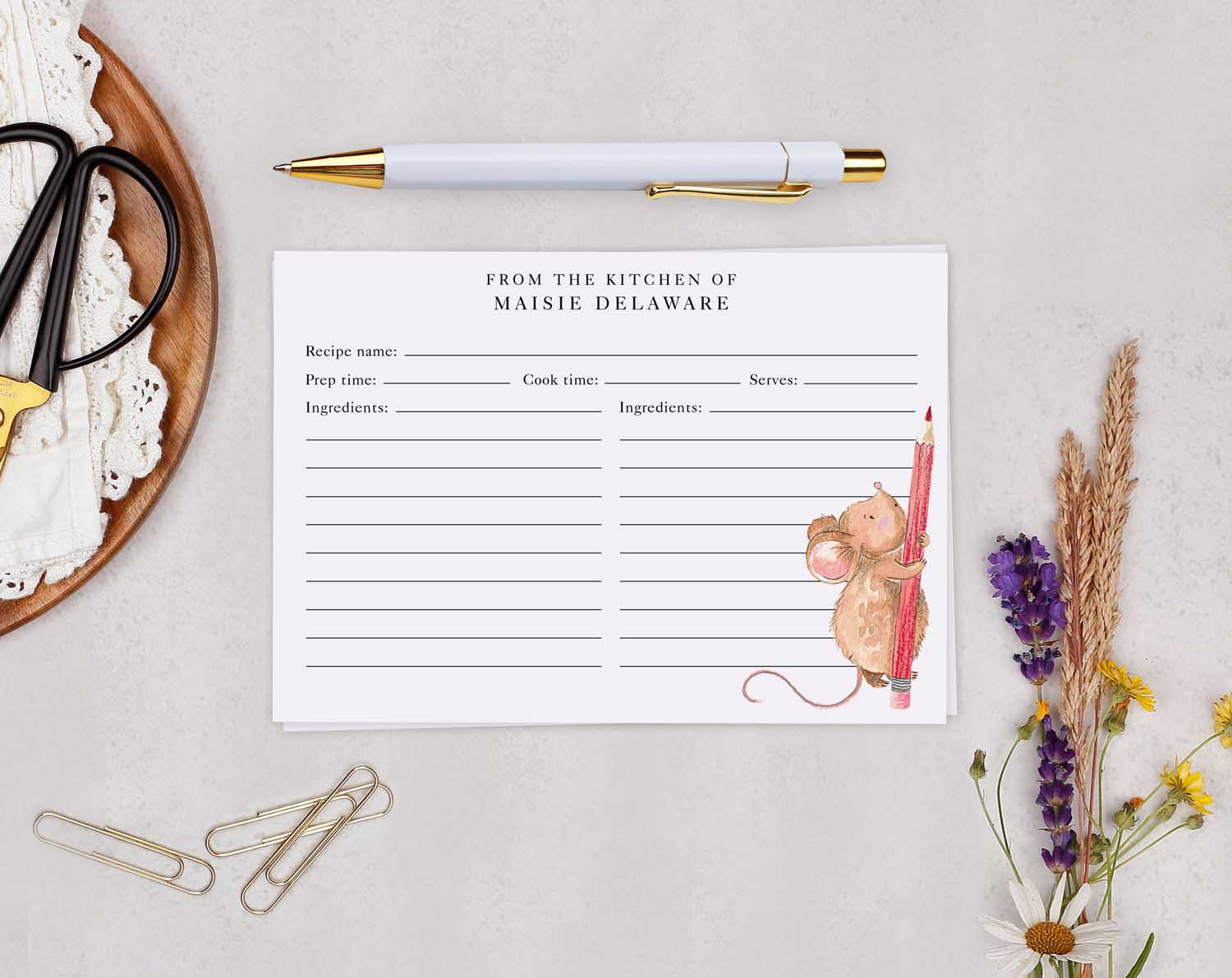 Mouse Recipe Cards Gift Set