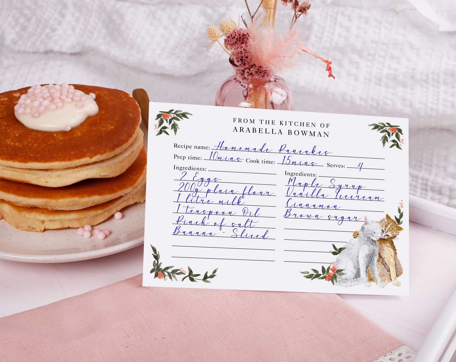 Cat Recipe Cards Gift Set