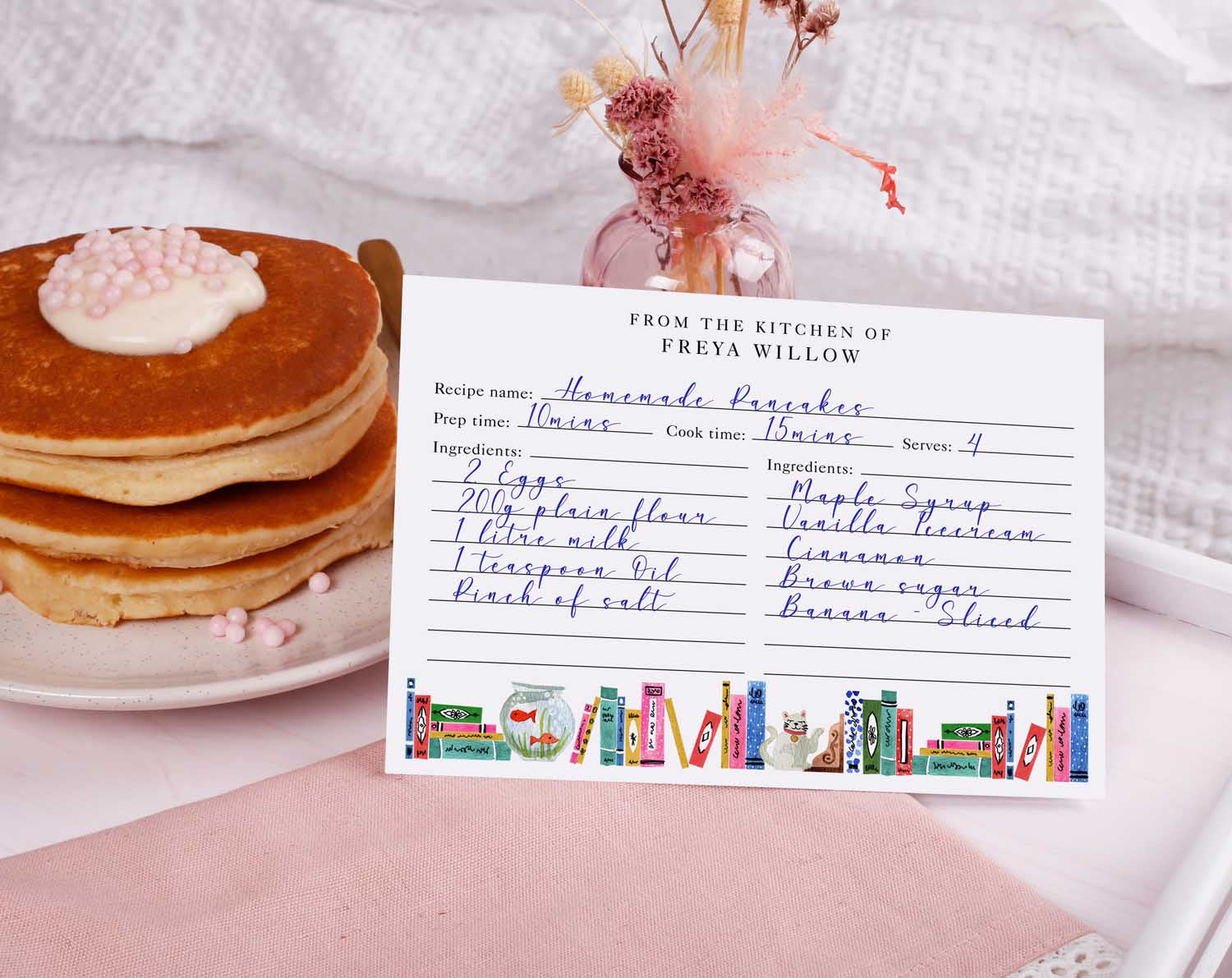 Book Shelf Recipe Cards Gift Set
