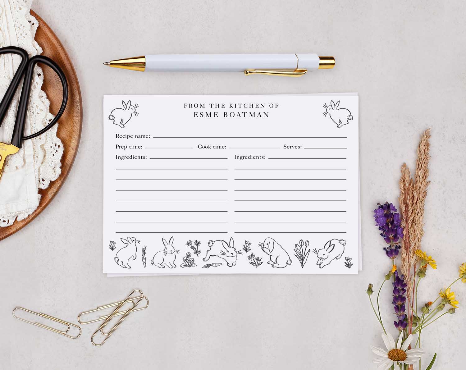 Rabbit Recipe Cards Gift Set