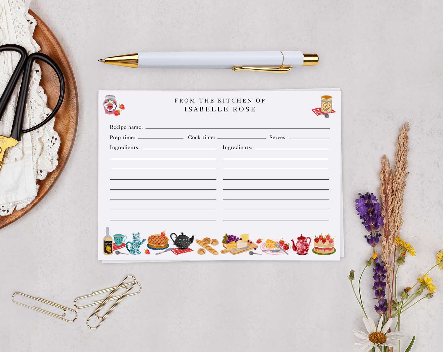 Picnic Food Recipe Cards Gift Set