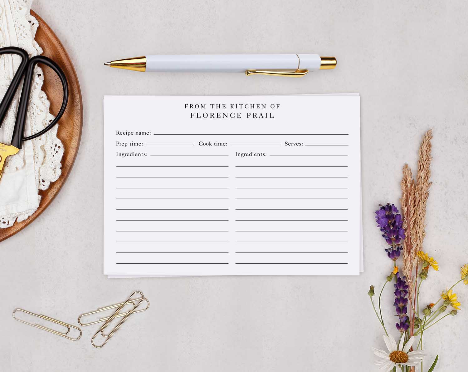 Blank Recipe Cards Gift Set