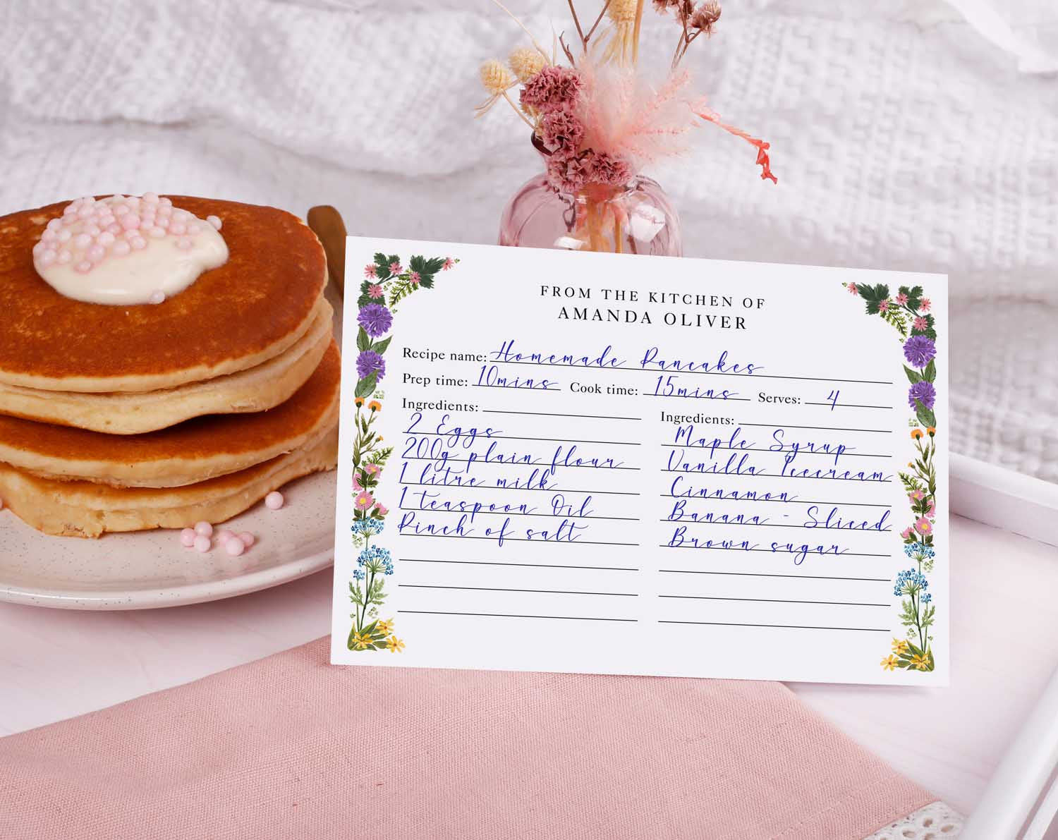 Meadow Flower Recipe Cards Gift Set
