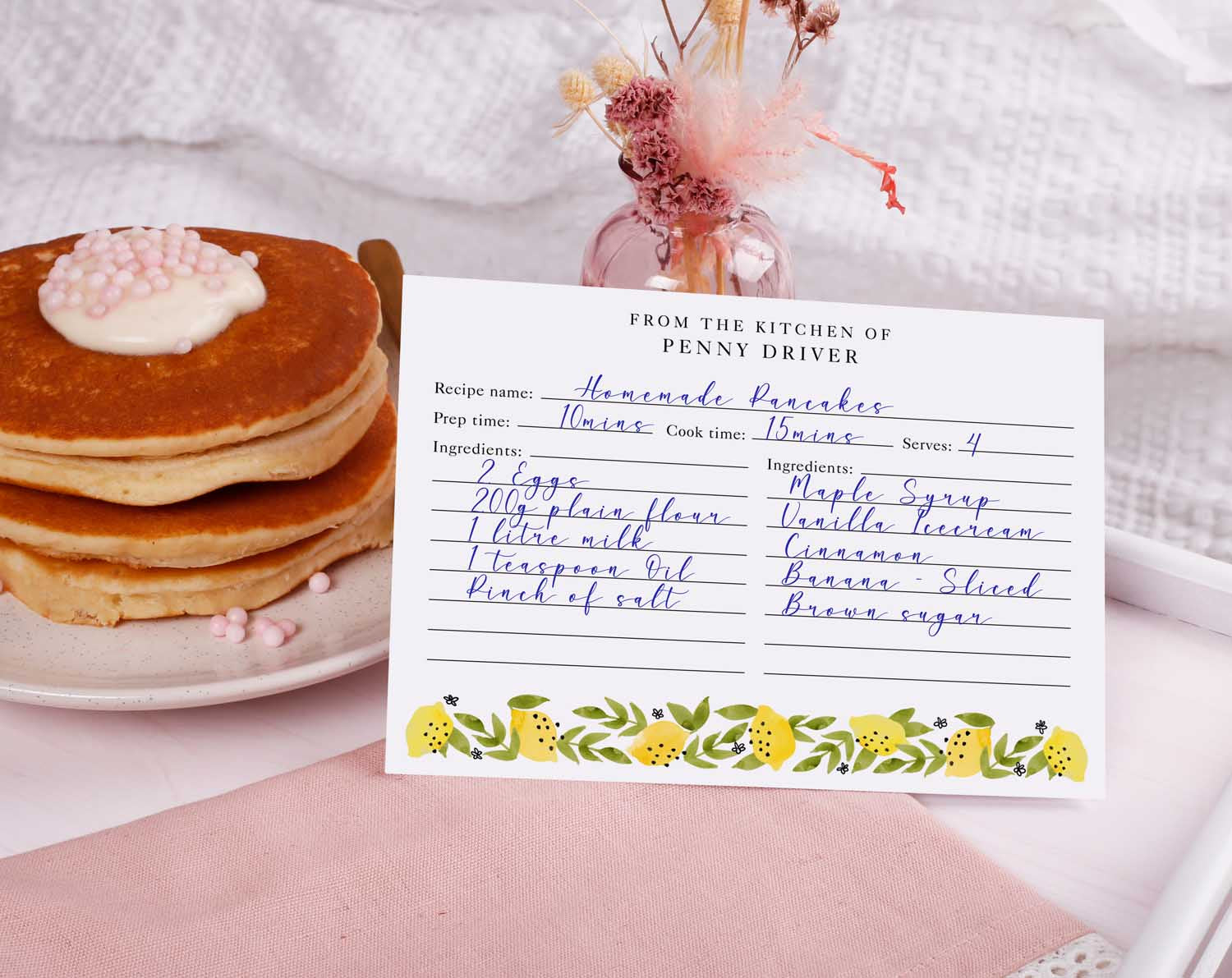 Lemon Recipe Cards Gift Set