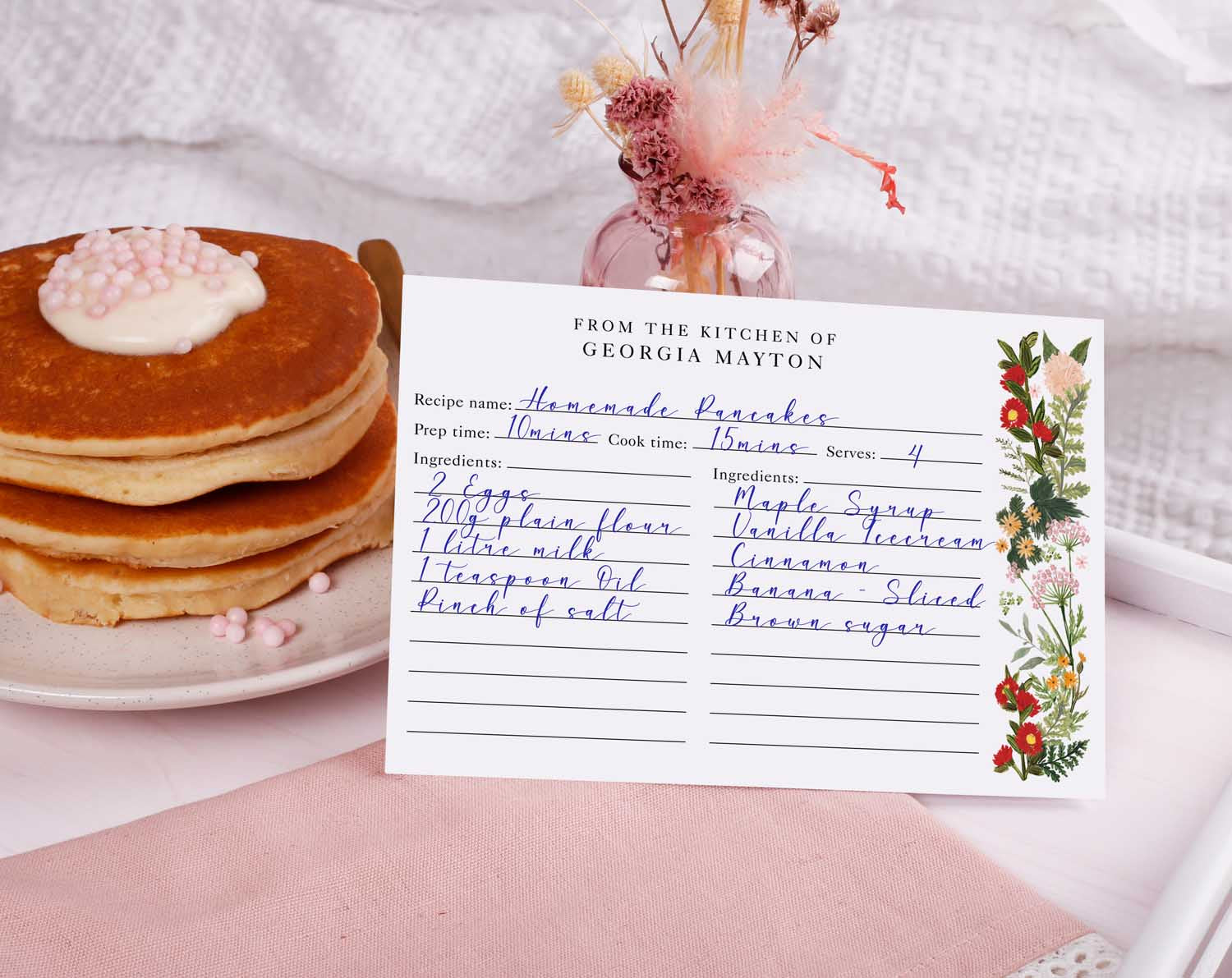Wild Flowers Recipe Cards Gift Set