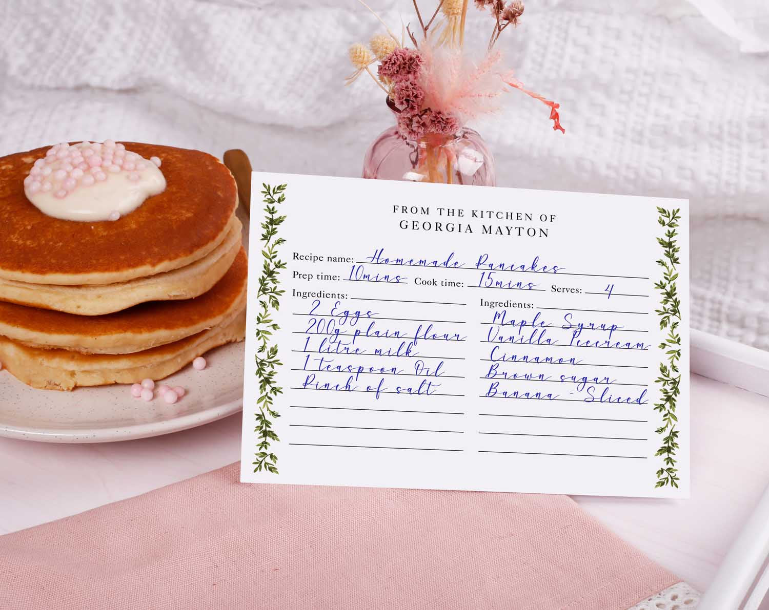 Botanical Recipe Cards Gift Set