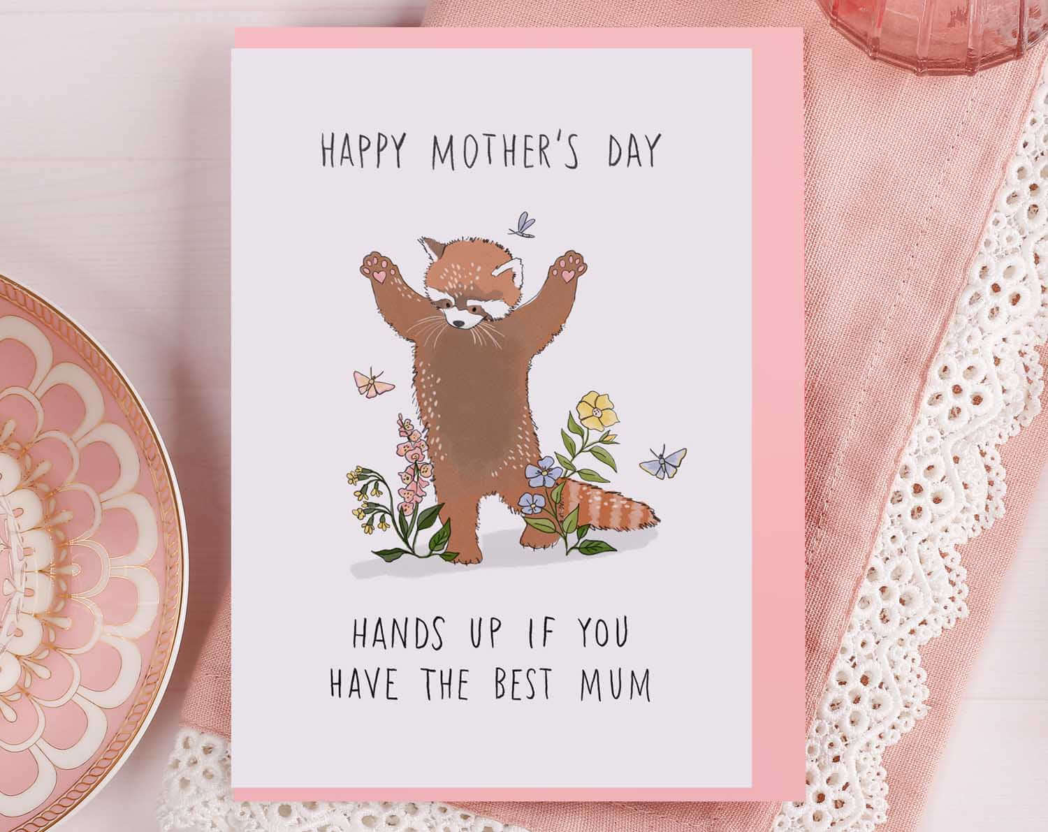 Red Panda Mother's Day Card. Greeting & Note Cards designed by Making Meadows