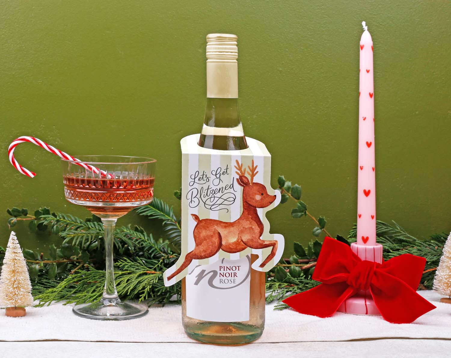 Reindeer Christmas Bottle Gift Tags designed by Making Meadows