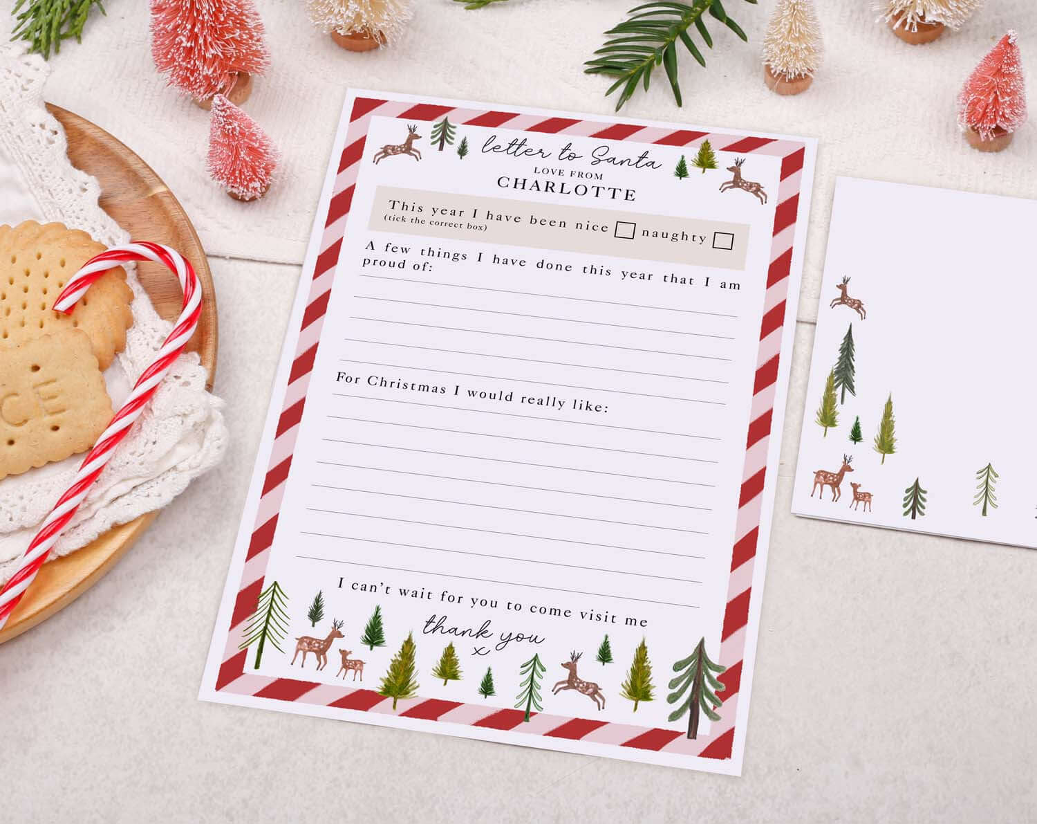 Reindeer Personalised Letter To Santa designed by Making Meadows