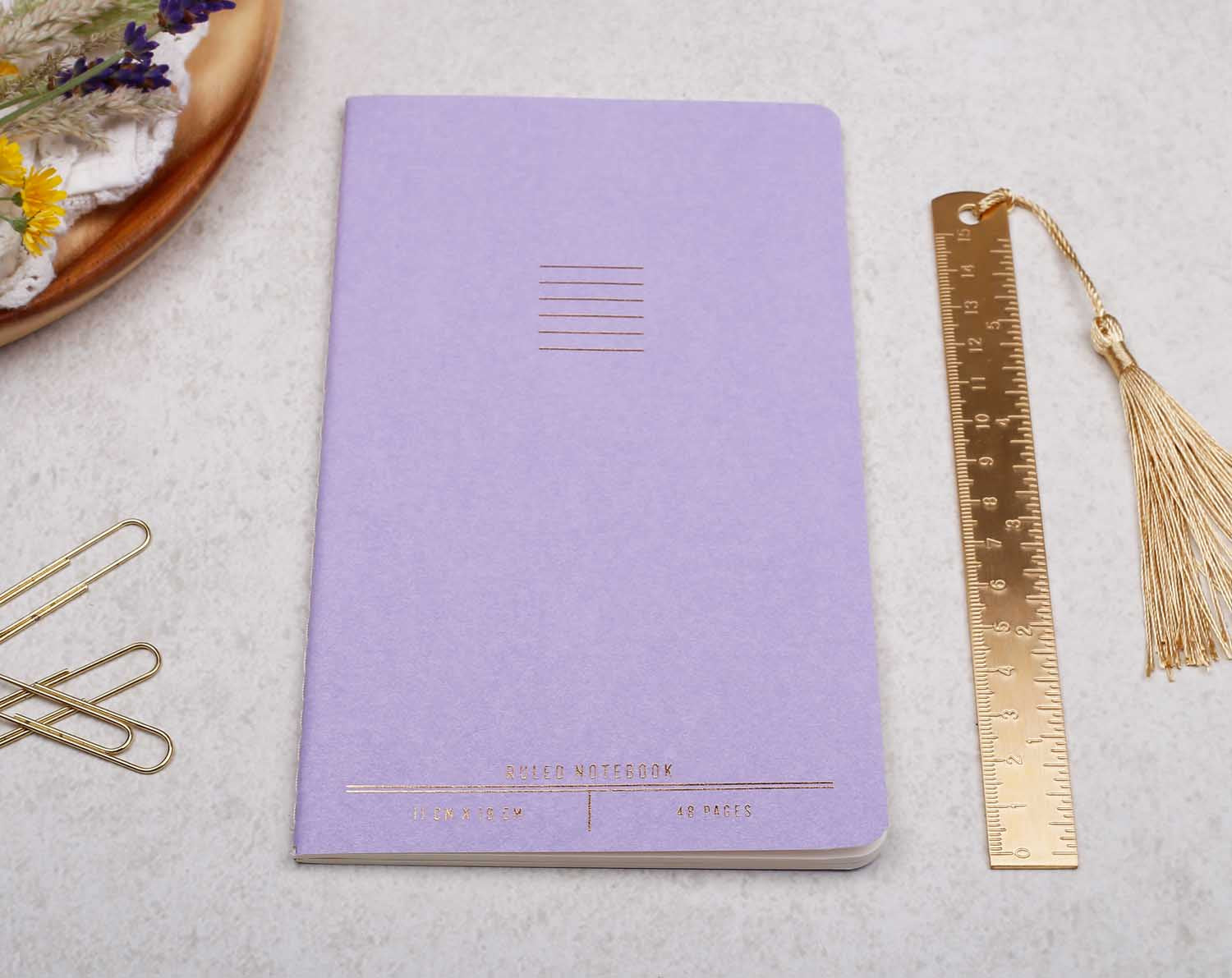 lilac and gold foiled, pocket notebook