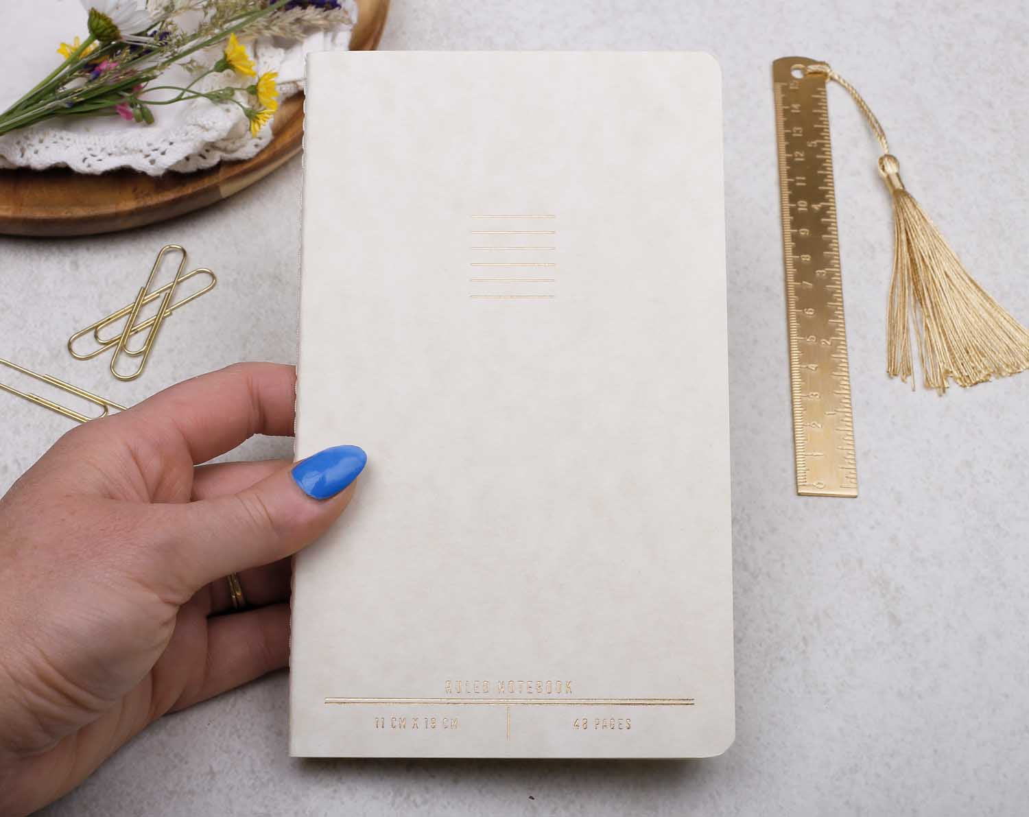 cream and gold foiled, pocket notebook