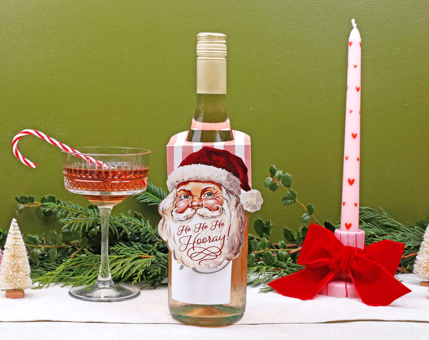 Santa Christmas Bottle Gift Tags designed by Making Meadows