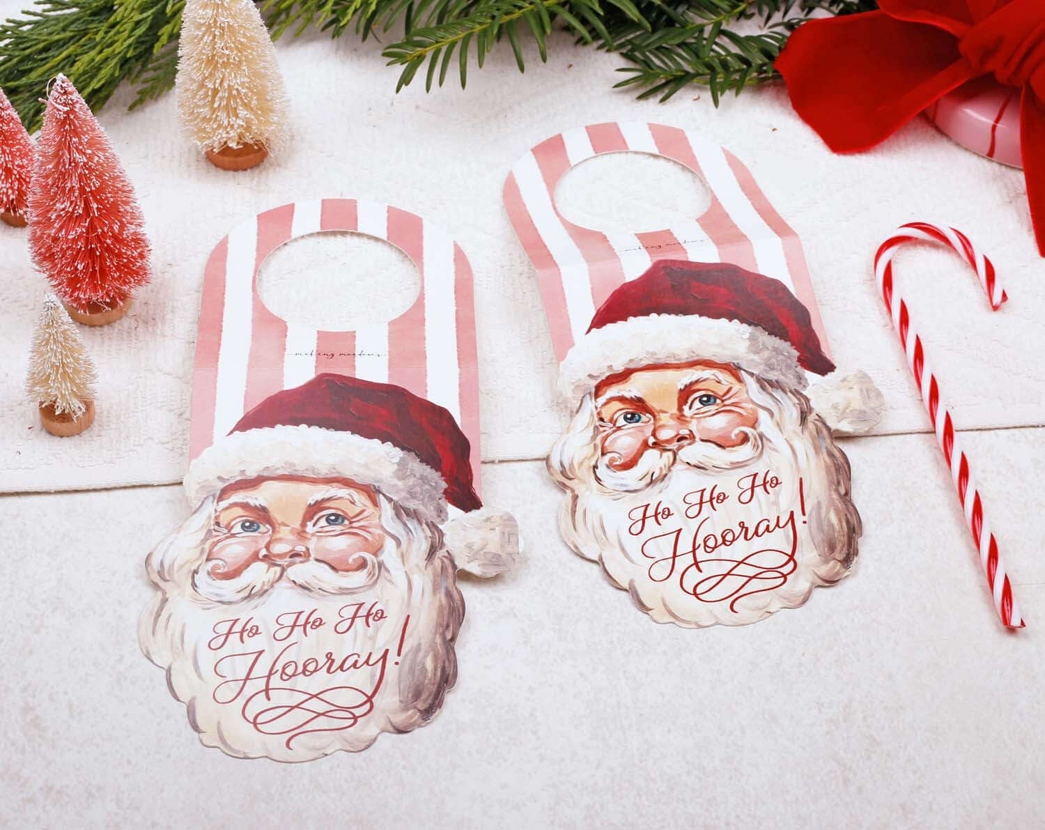 Santa Christmas Bottle Gift Tags designed by Making Meadows