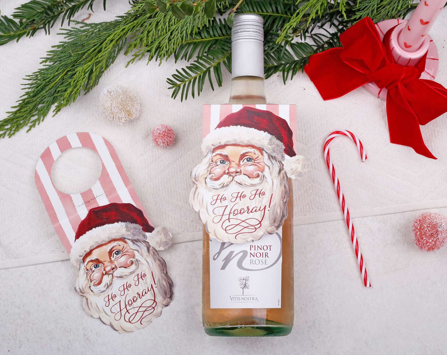 Santa Christmas Bottle Gift Tags designed by Making Meadows