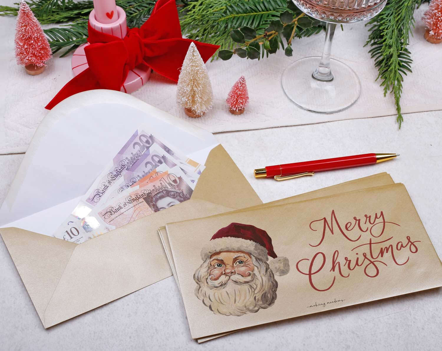 Santa Christmas Money Envelopes designed by Making Meadows