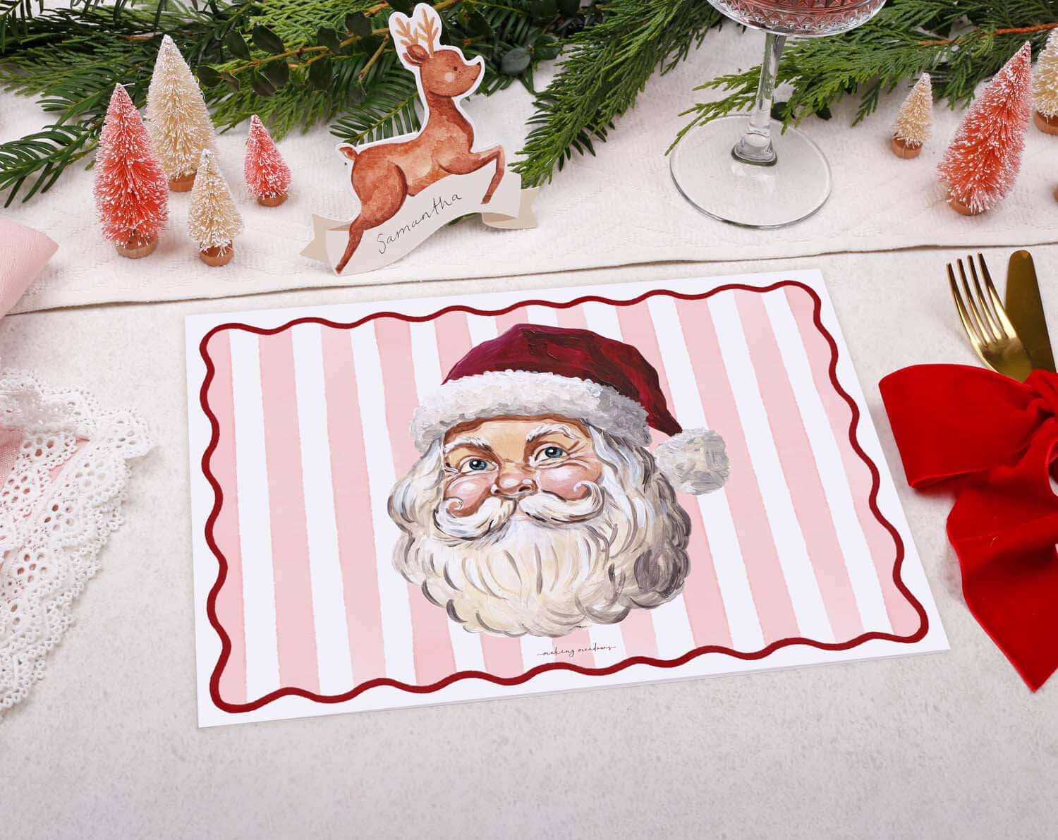 Santa Christmas Placemats designed by Making Meadows