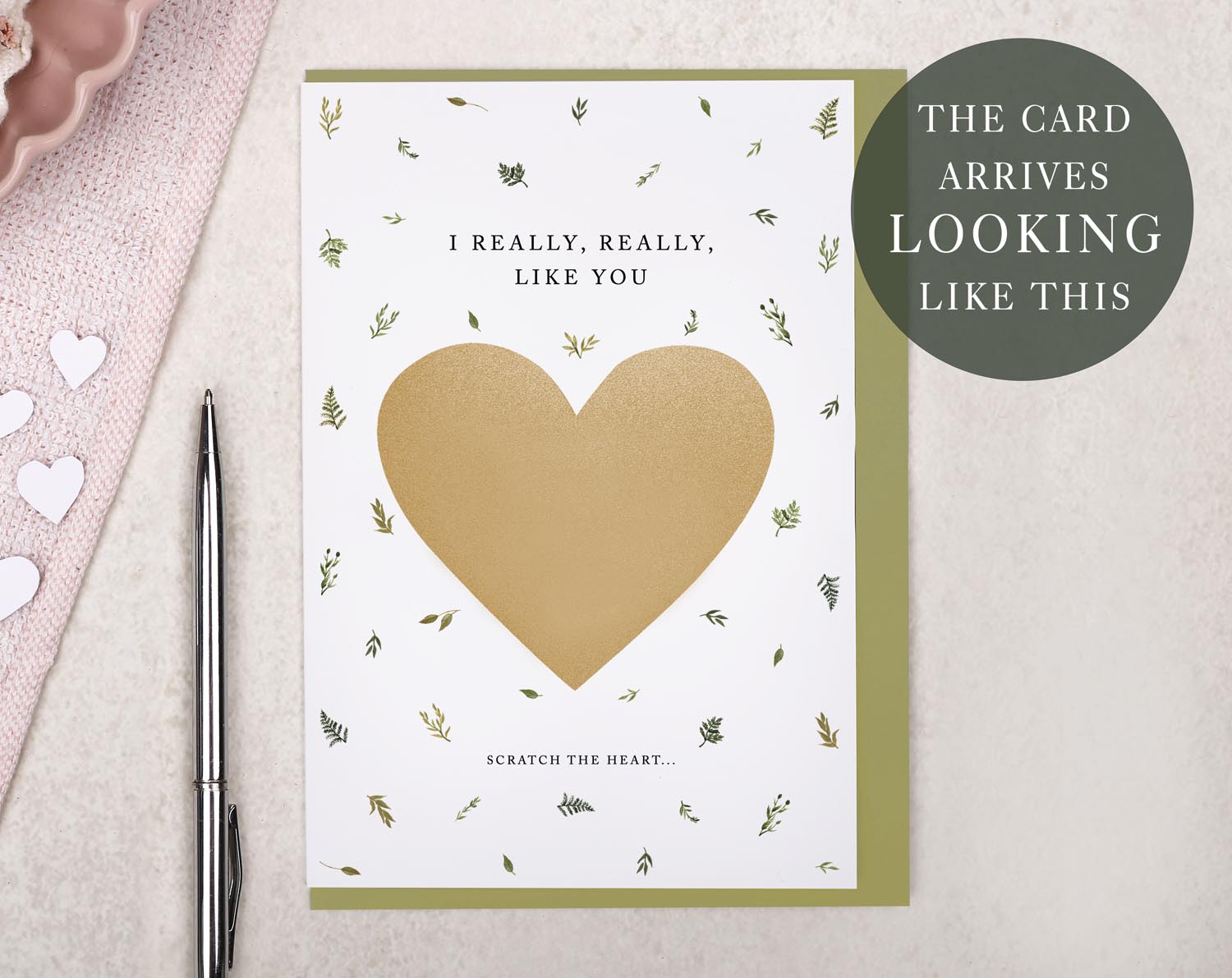 Botanical Will You Be My Boyfriend Scratch To Reveal Greeting Card