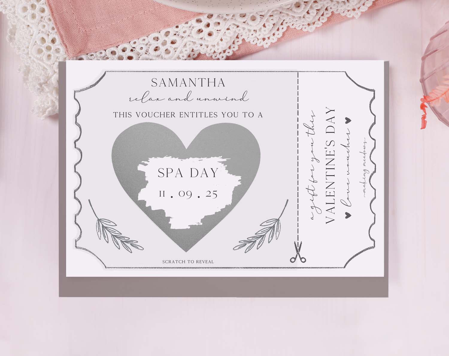 Surprise Spa Gift Reveal Scratch Card