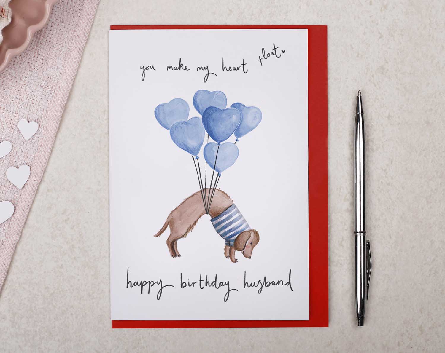dachshund sausage dog birthday card for your husband