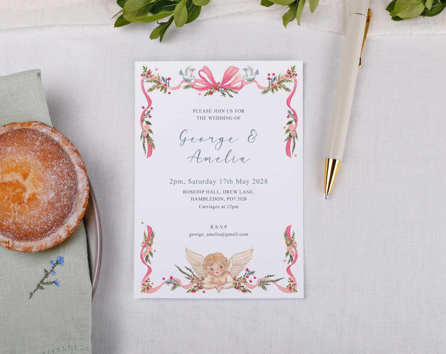 Vintage Wedding Invitations featuring floral designs and elegant typography with a retro style.
