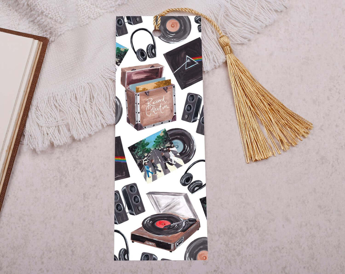 Vinyl Record Bookmark With Tassel | Double Sided