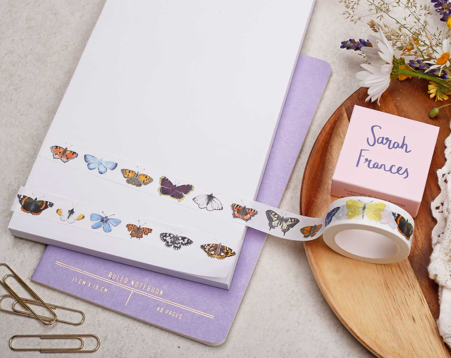 premium Washi Tape features paintings of butterflies
