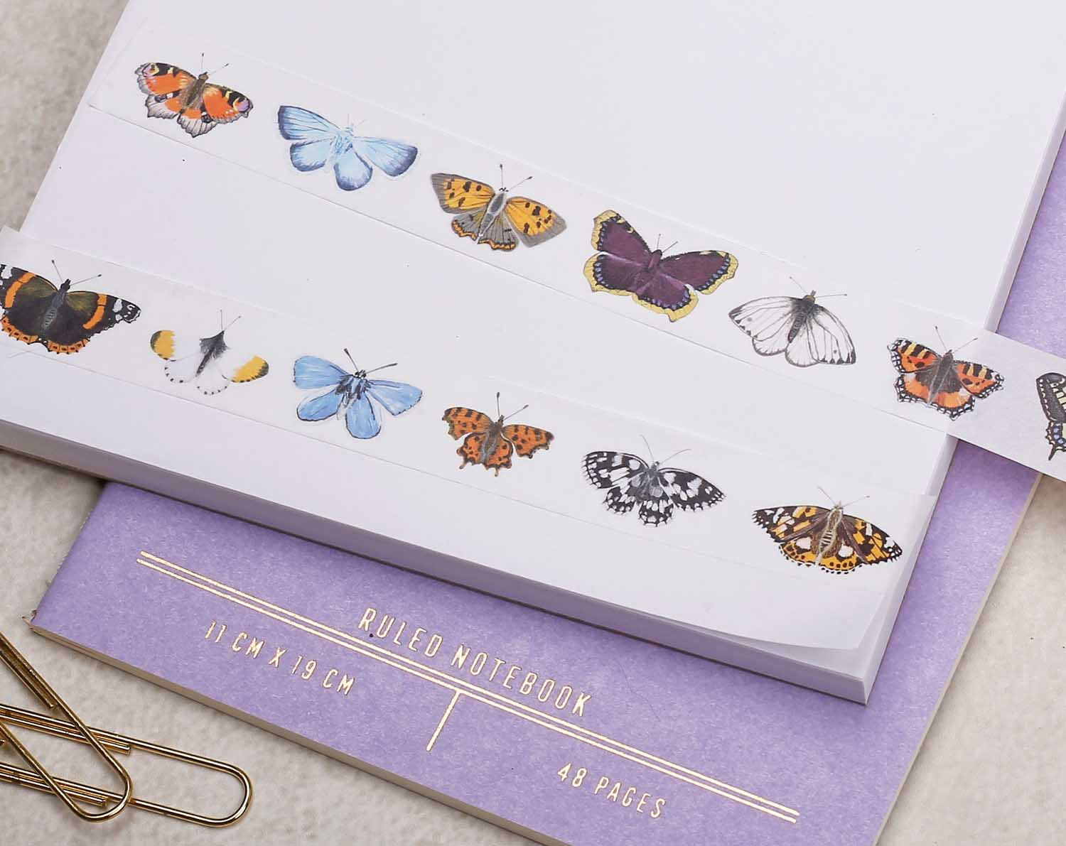 premium Washi Tape features paintings of butterflies