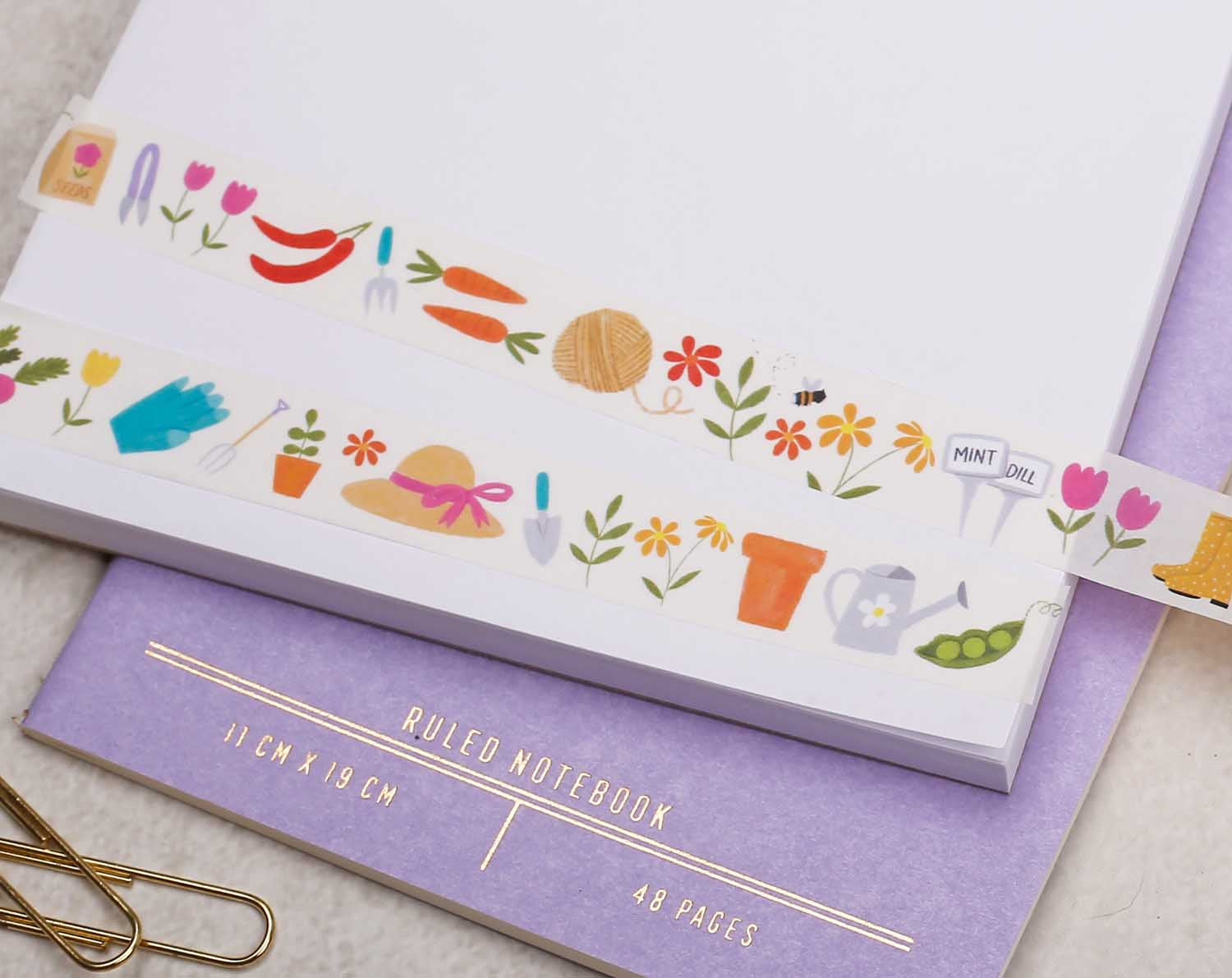premium Washi Tape features paintings of cute gardening items