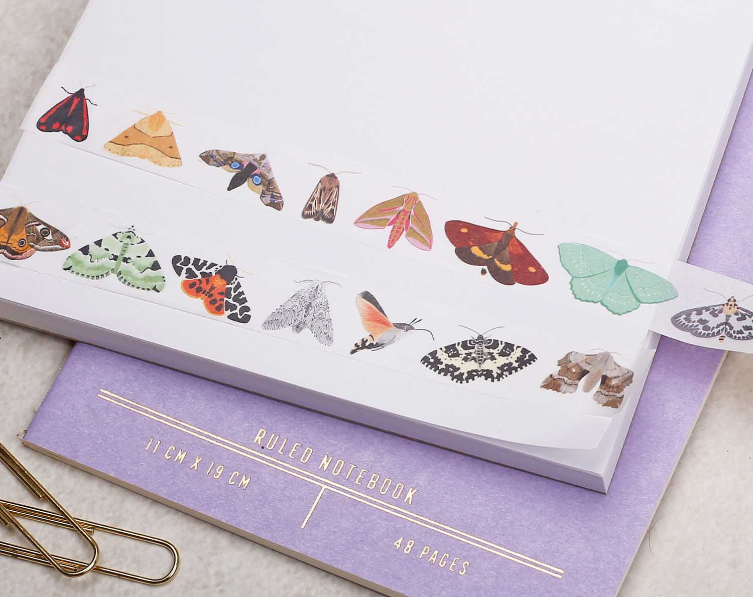 premium Washi Tape features paintings of Moths