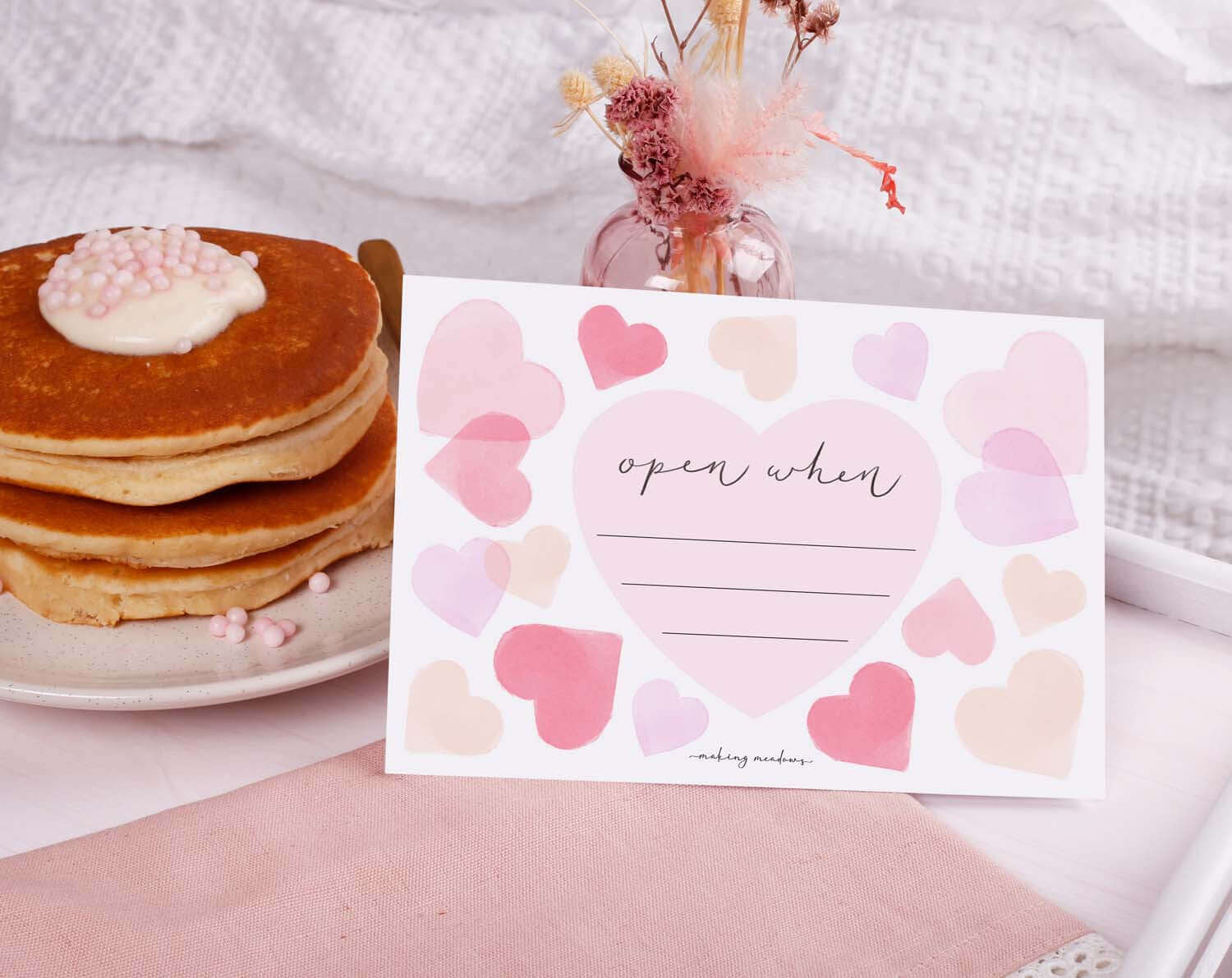 Watercolour Heart Open When Envelopes. Stationery designed by Making Meadows