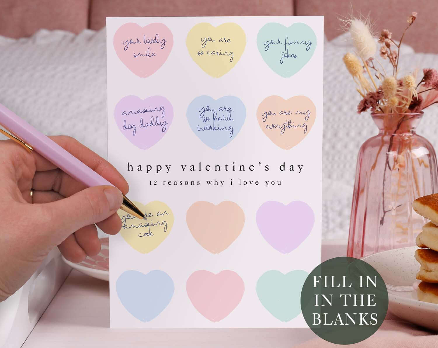 'Why I Love You' Fill In The Blanks Valentine Card. Greeting & Note Cards designed by Making Meadows