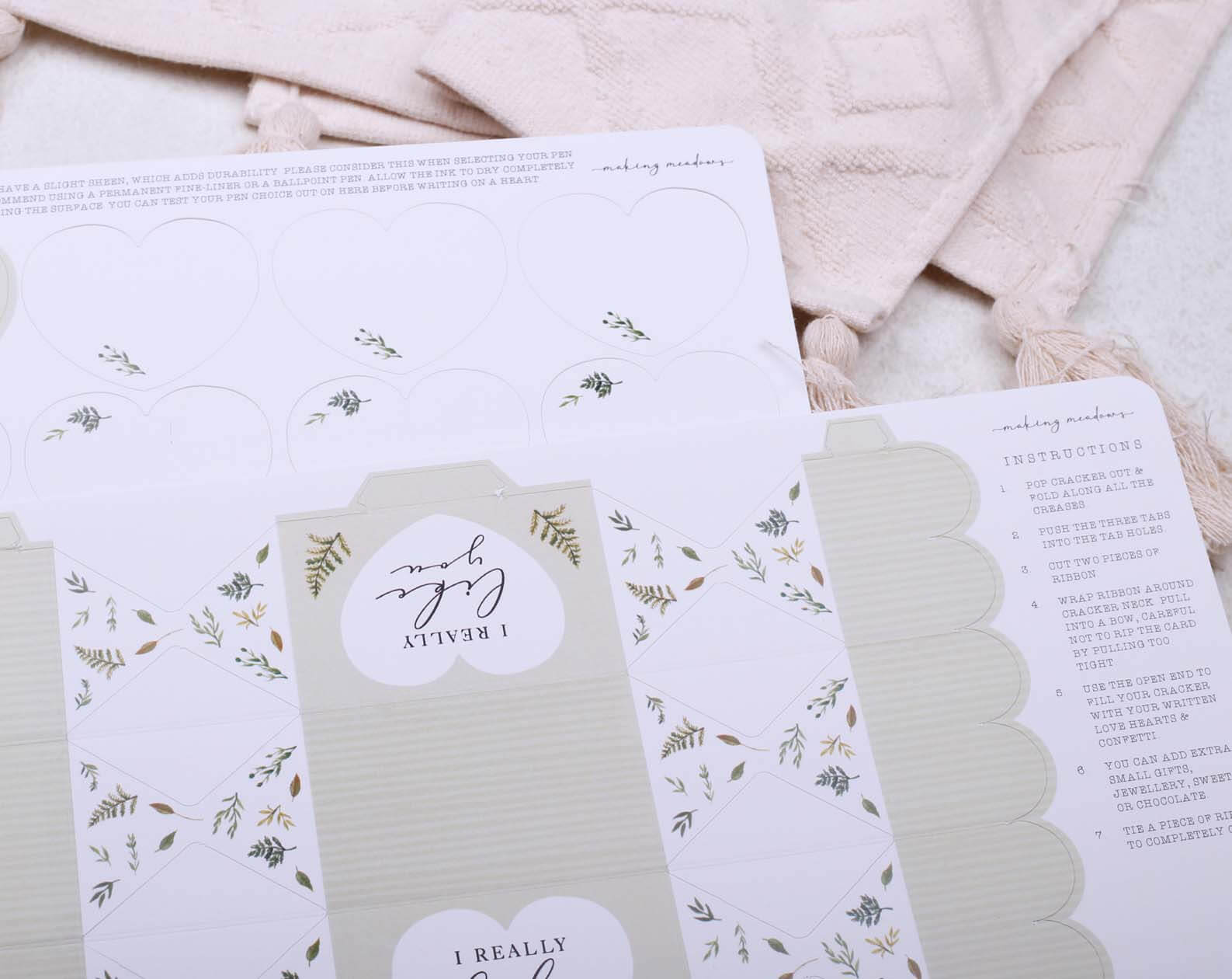 Will You Be My Girlfriend Surprise Botanical Cracker. Stationery designed by Making Meadows